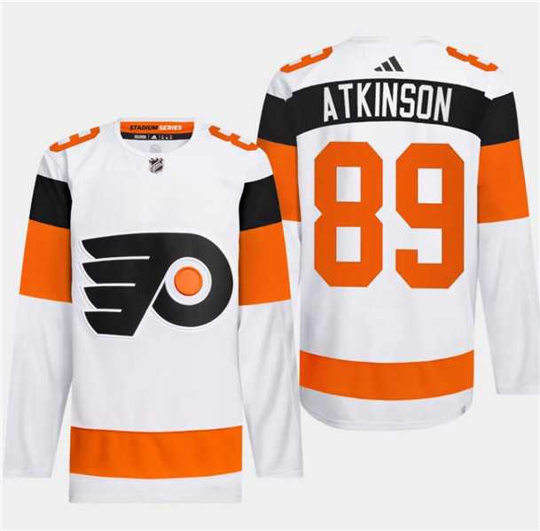 Men%27s Philadelphia Flyers #89 Cam Atkinson White 2024 Stadium Series Stitched Jersey Dzhi